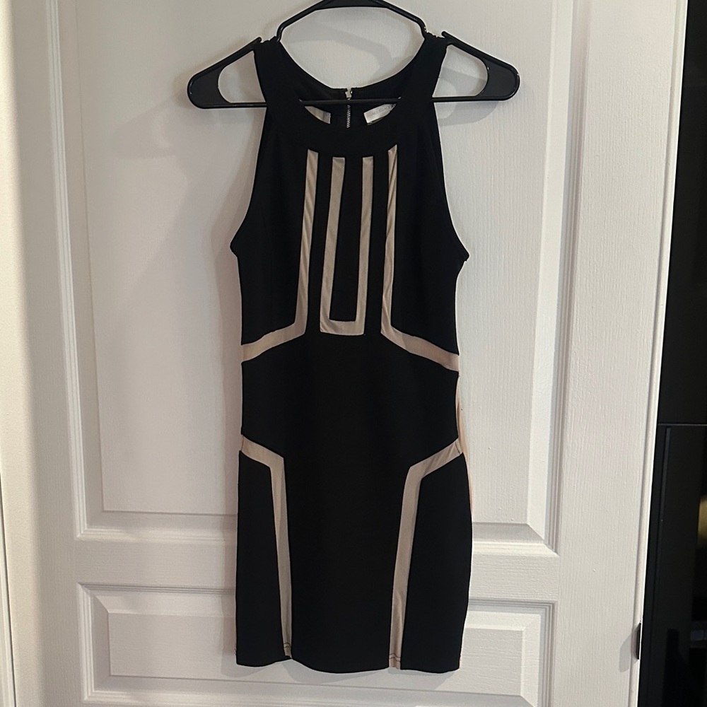 Elegant Black and Cream Dress